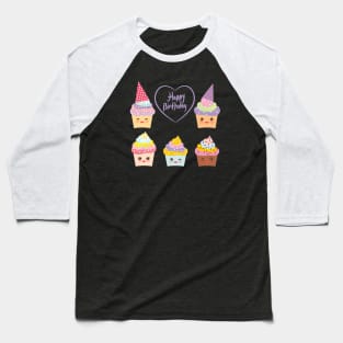 Happy Birthday Cupcake (3) Baseball T-Shirt